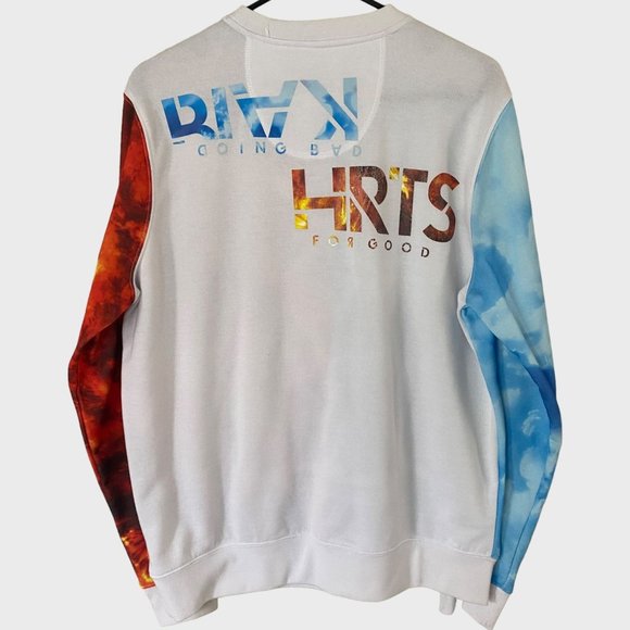 Rocawear Praying Skeleton Crewneck Mens Medium White Graphic Pullover Sweatshirt - Picture 3 of 12